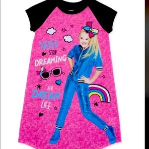 Jojo Siwa Girls Short Sleeve Nightgown  - Size 8